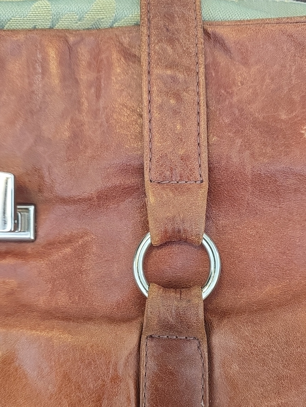 Viva Bags Of California Classic Brown Leather Tote Made In USA - Picture 11 of 13